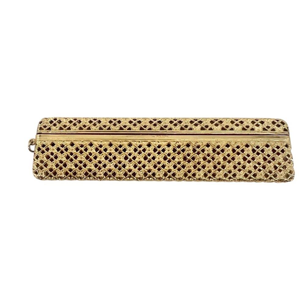 Vintage Napier Hair Comb In Filigree Gold Tone Case Perfect For Purse CL66